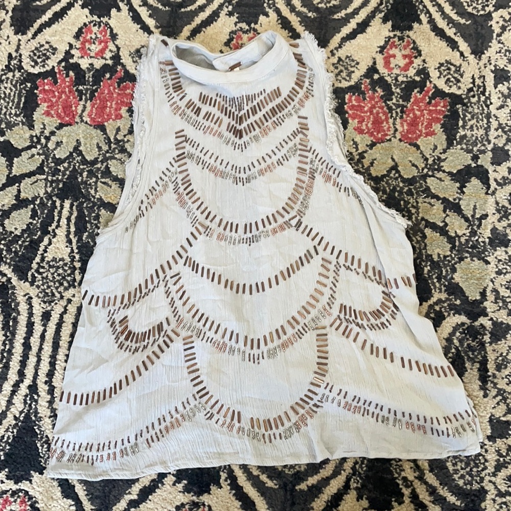 Free People Sequin Open Back Tank
